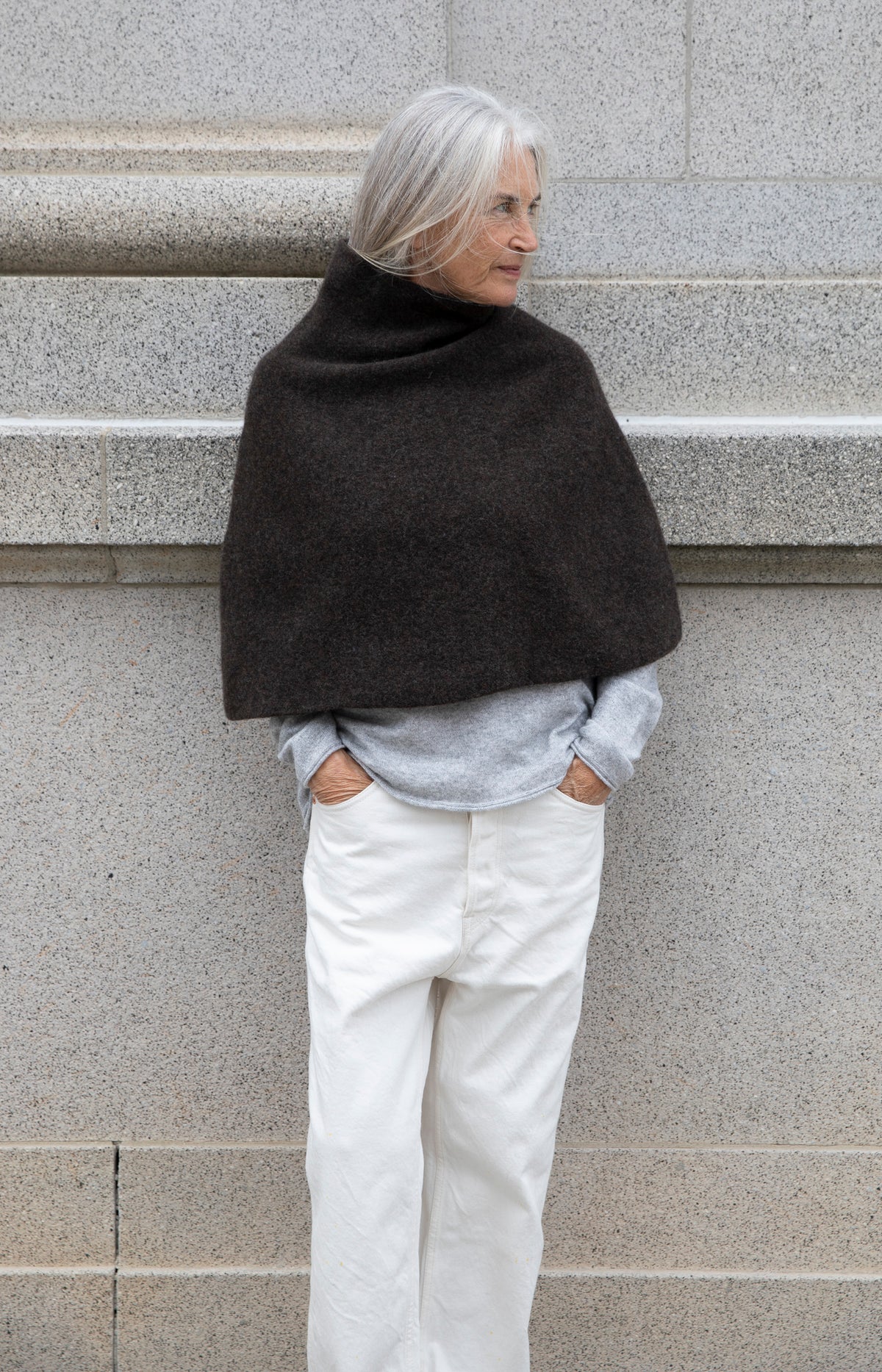 Cocoa Wool Poncho