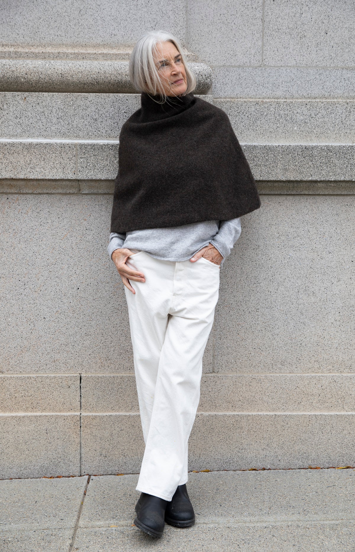 Cocoa Wool Poncho