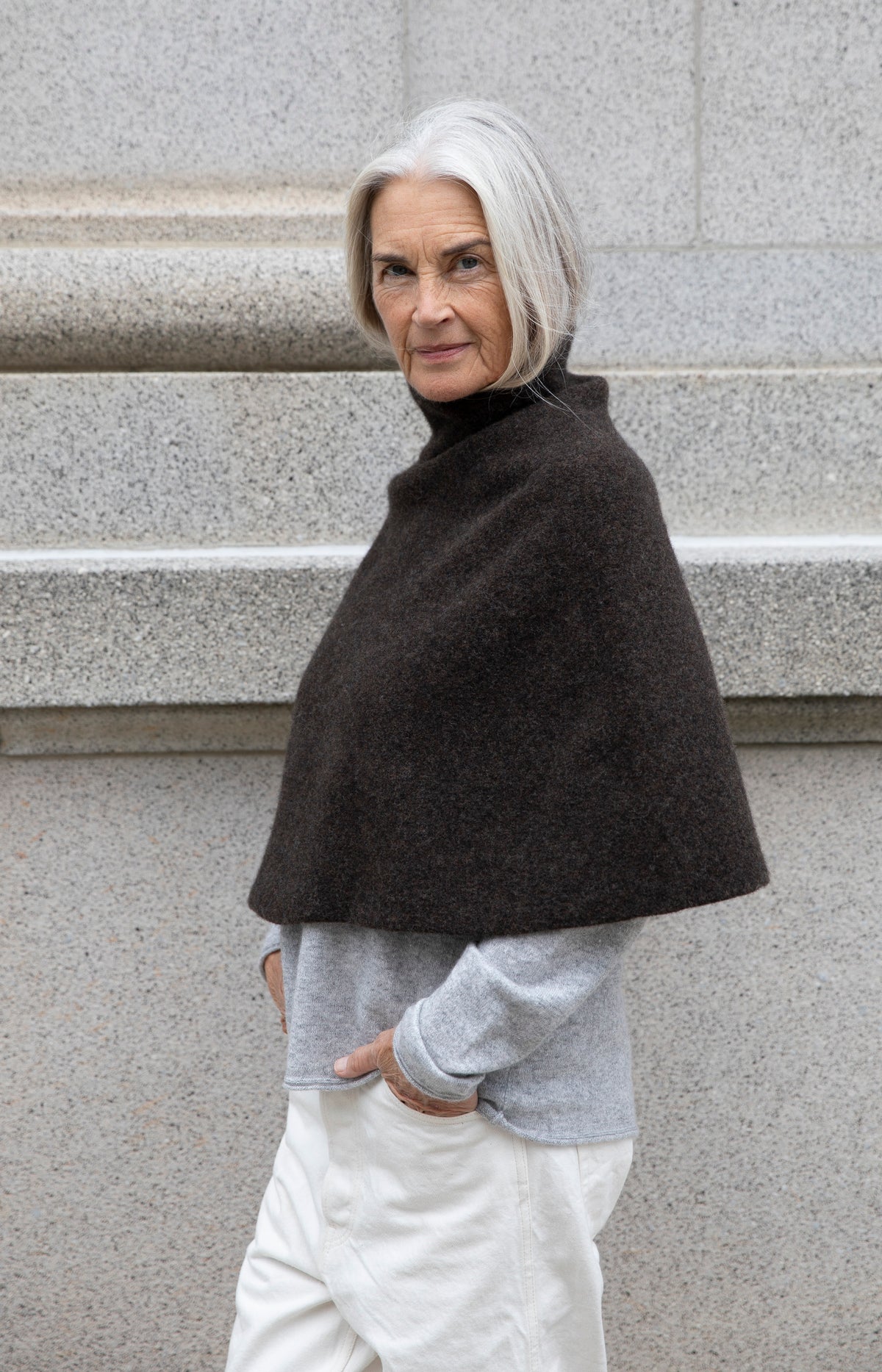 Cocoa Wool Poncho
