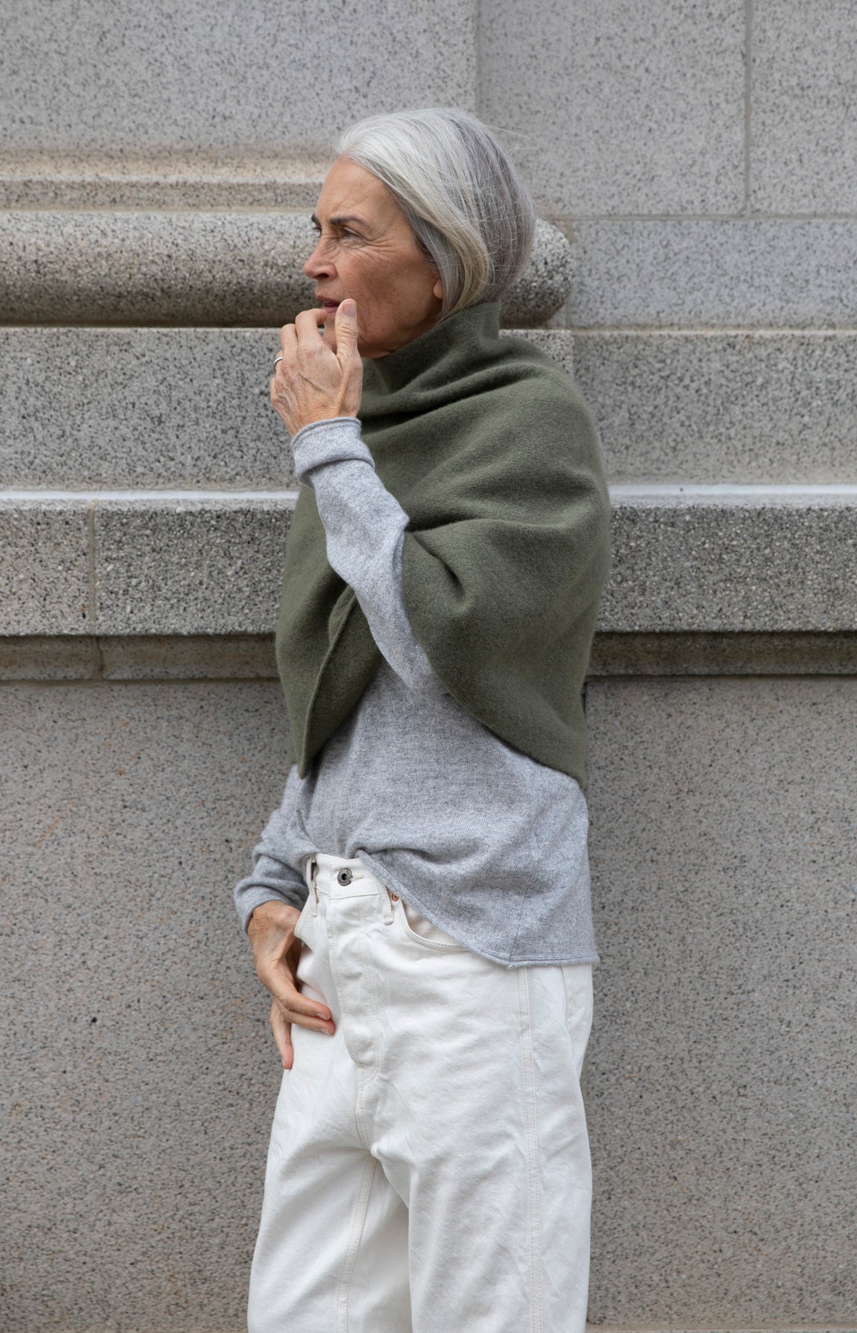 Lichen Wool Poncho