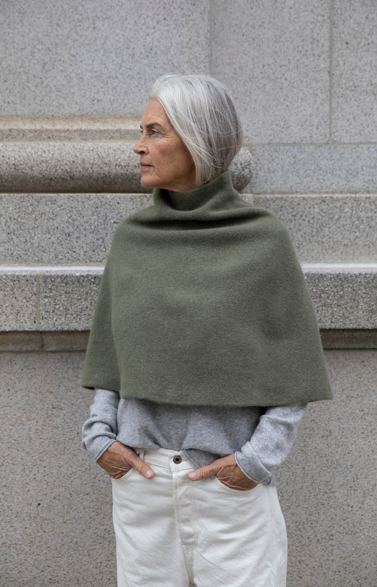 Lichen Wool Poncho