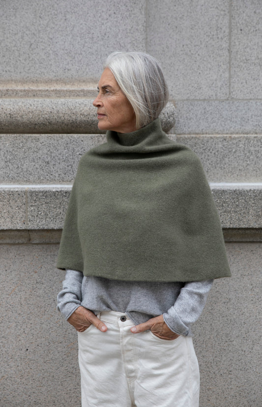 Lichen Wool Poncho