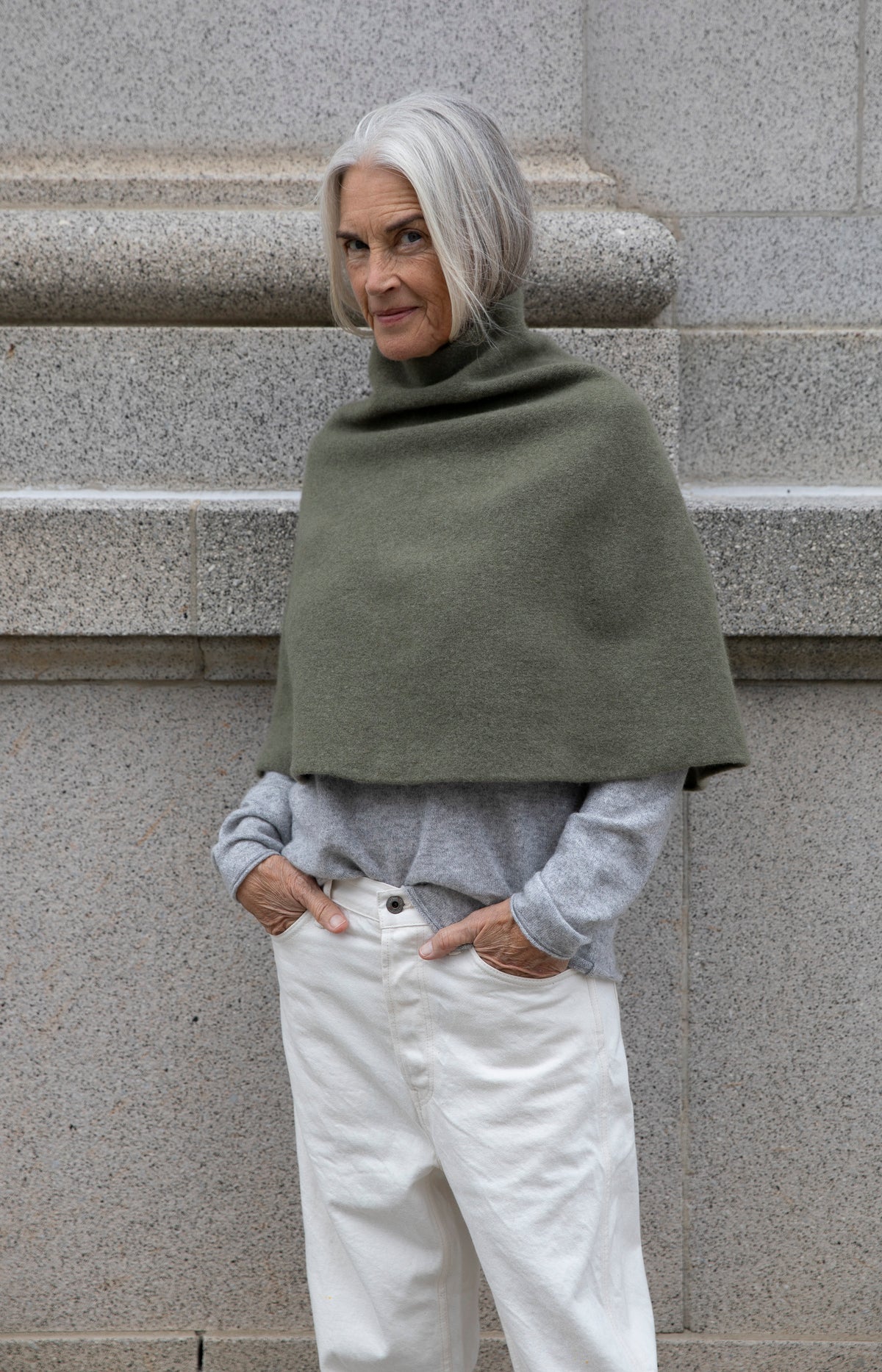 Lichen Wool Poncho