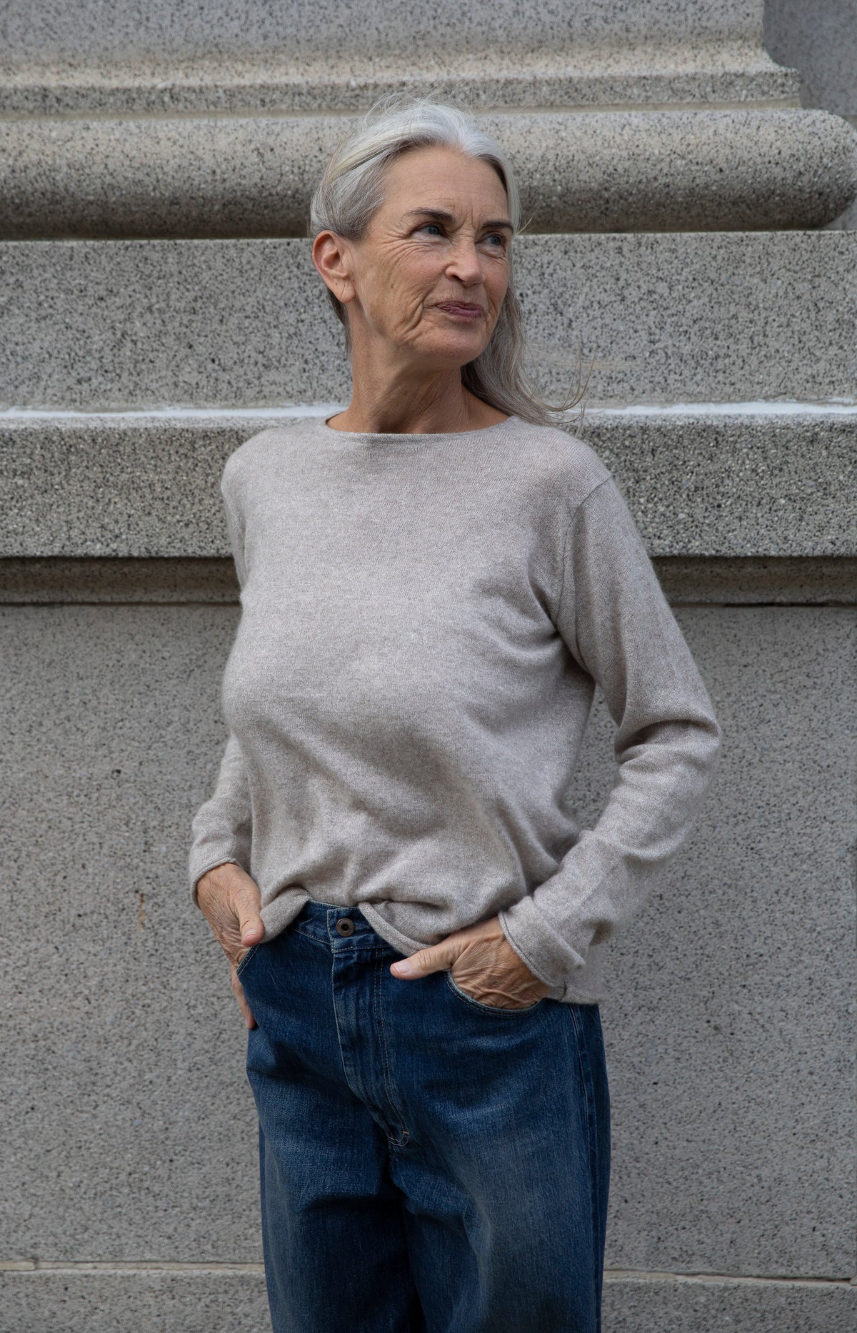 Sand Cashmere Linen Knit