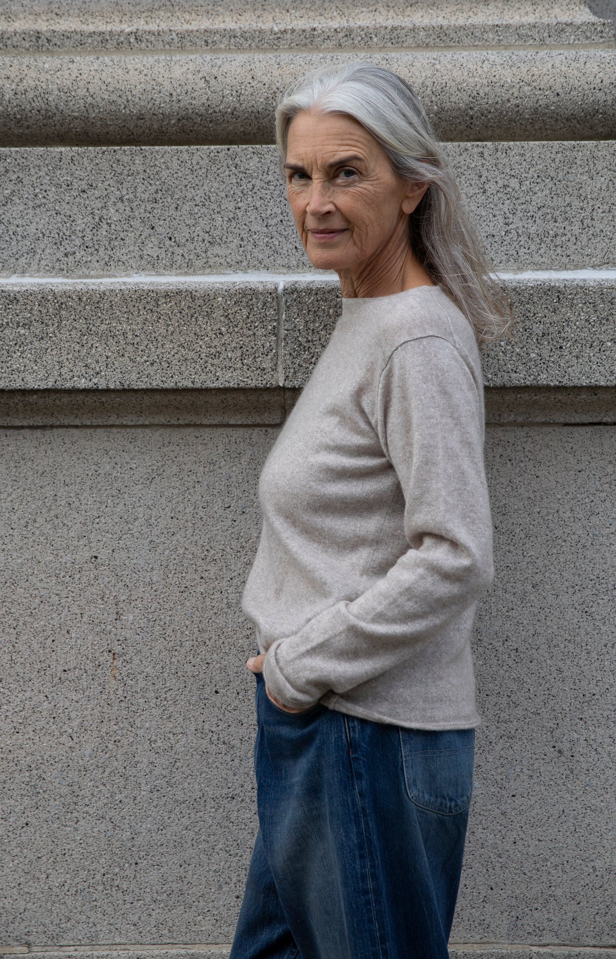 Sand Cashmere Linen Knit
