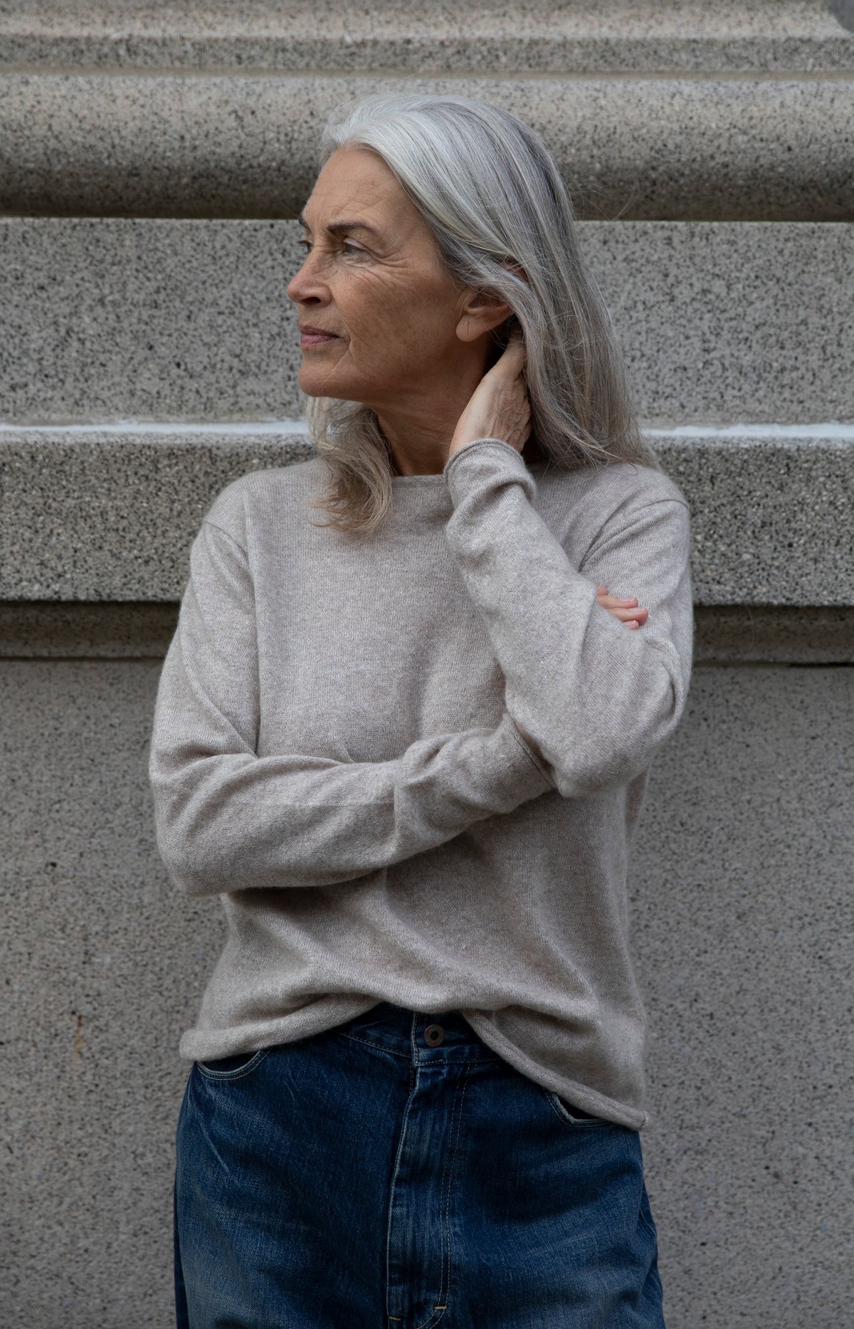 Sand Cashmere Linen Knit