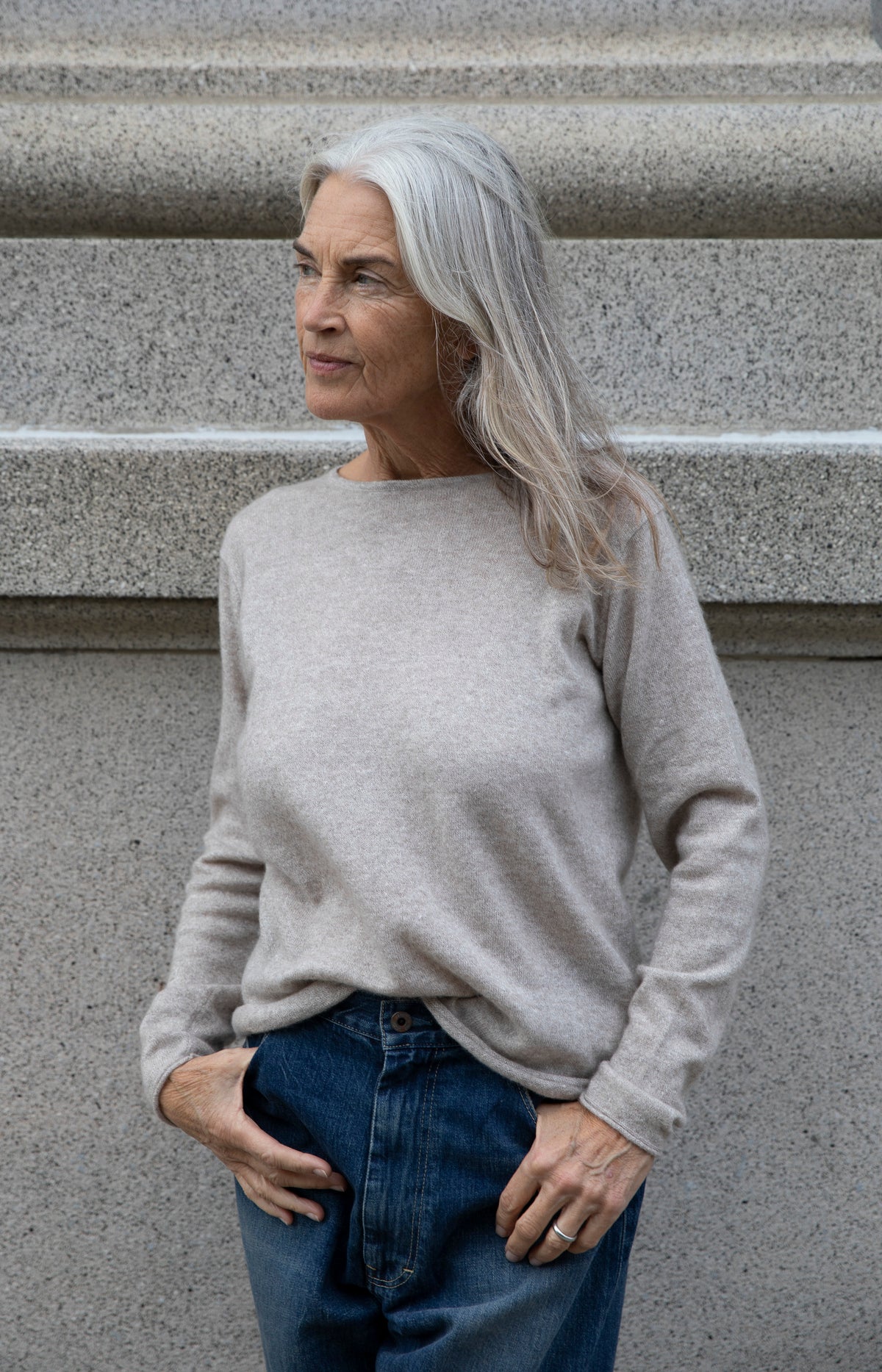 Sand Cashmere Linen Knit