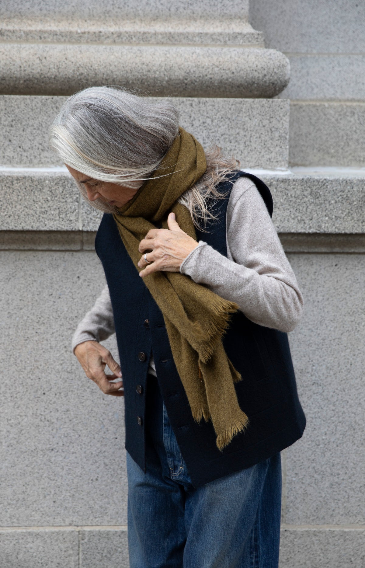 Autumn Pastures Net Boiled Skinny Scarf