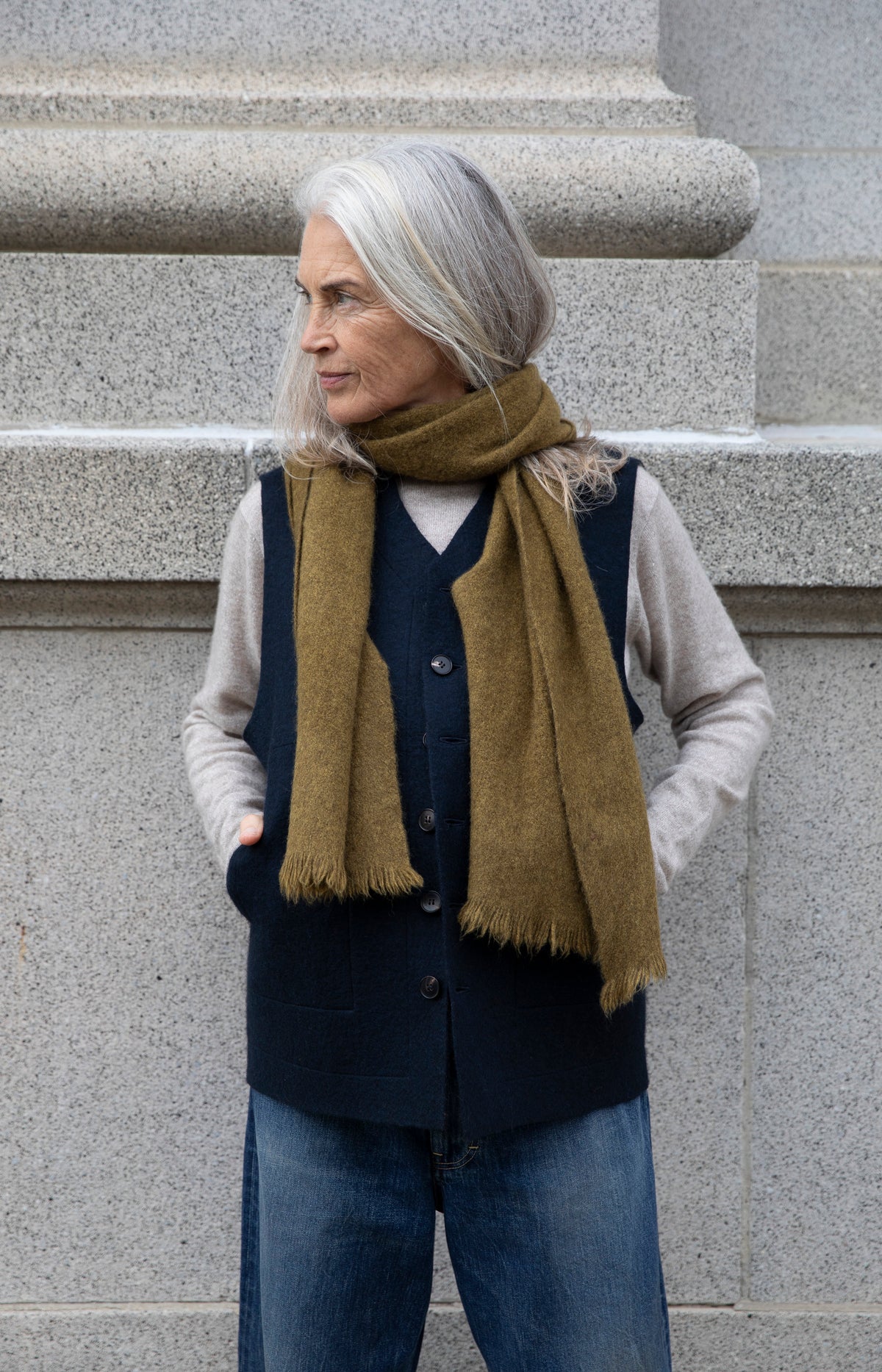Autumn Pastures Net Boiled Skinny Scarf