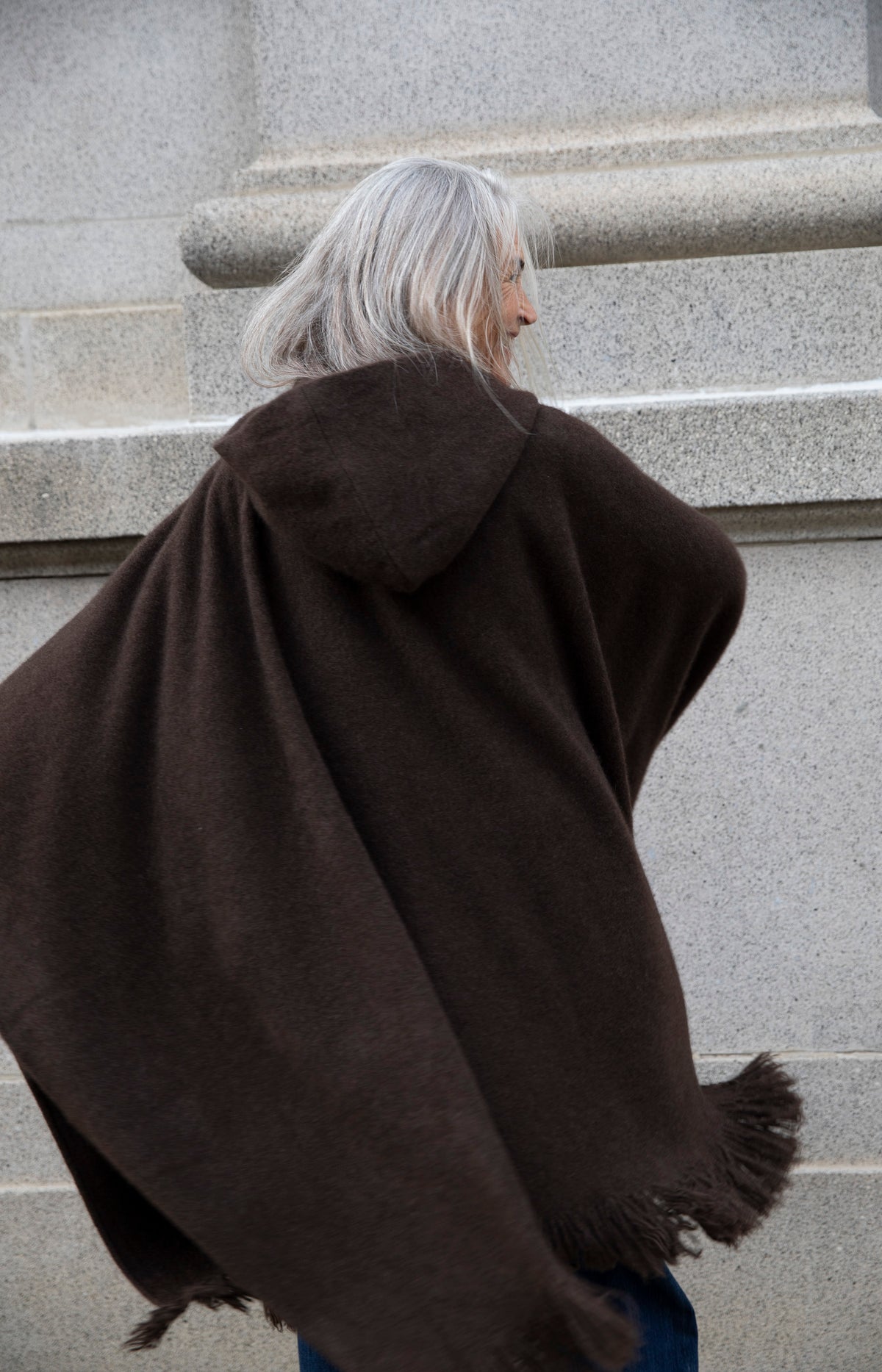 Natural Yak Brown Hooded Cape