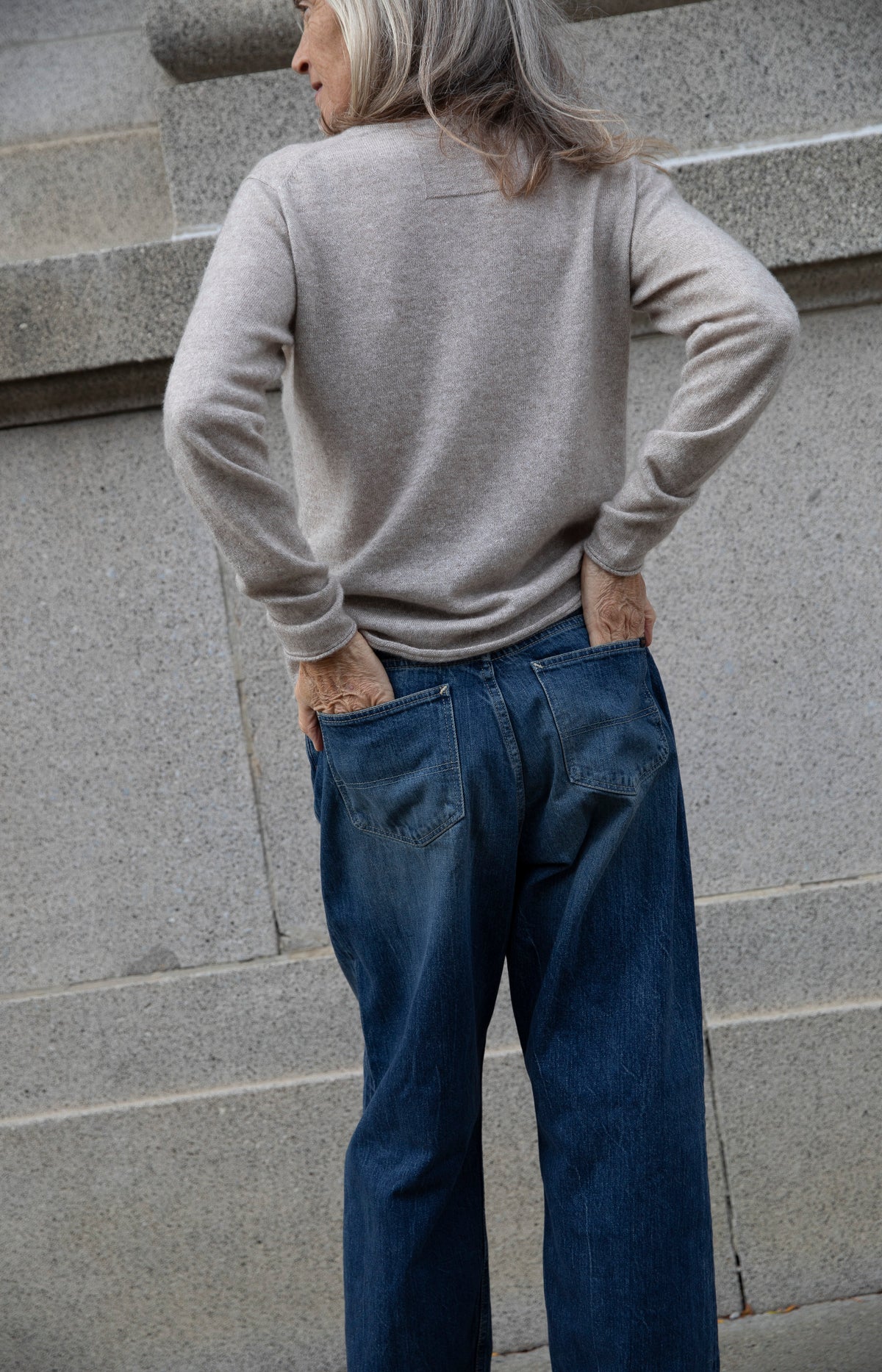 Dark Wash Denim Ranch Pants