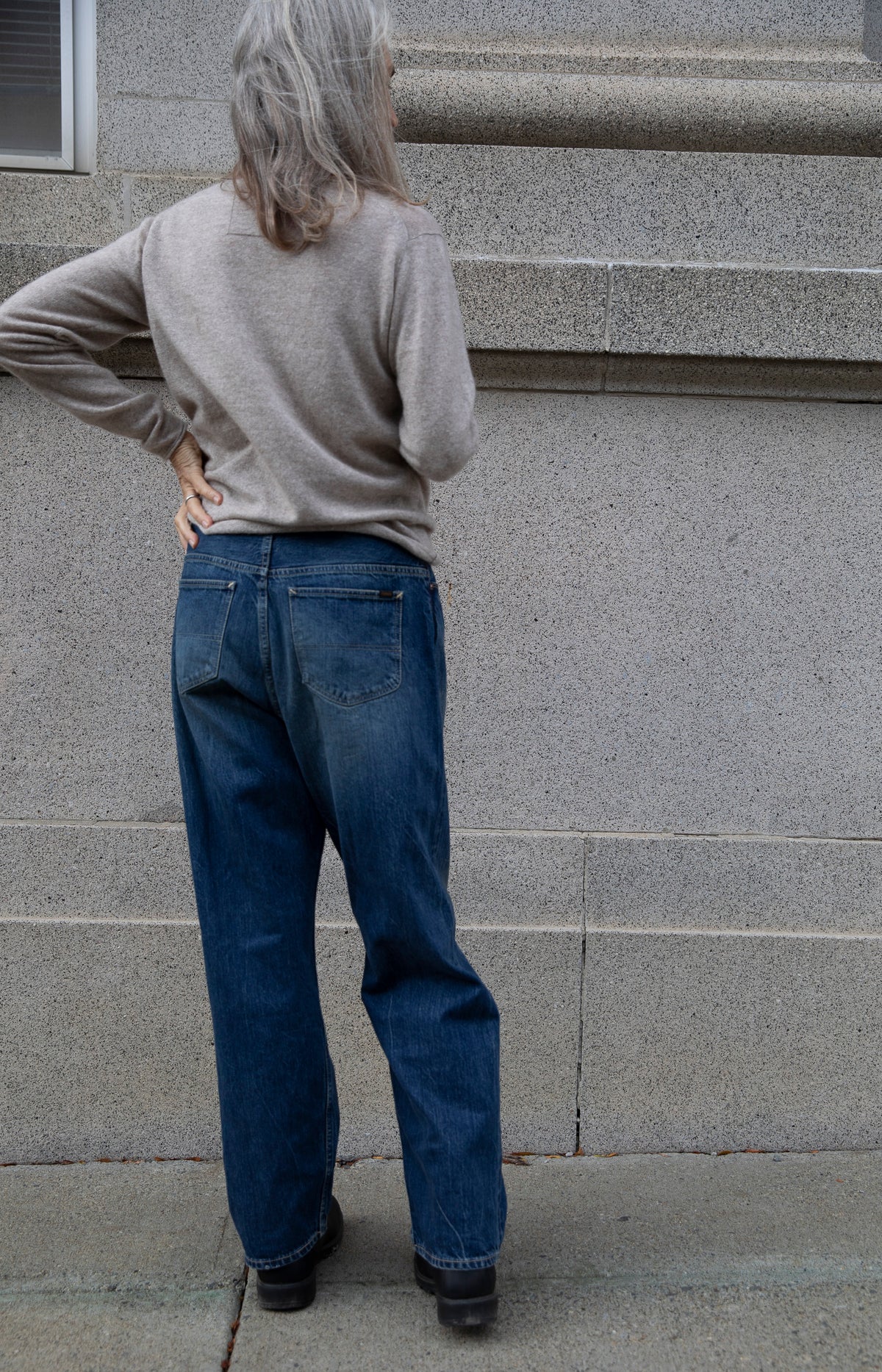 Dark Wash Denim Ranch Pants