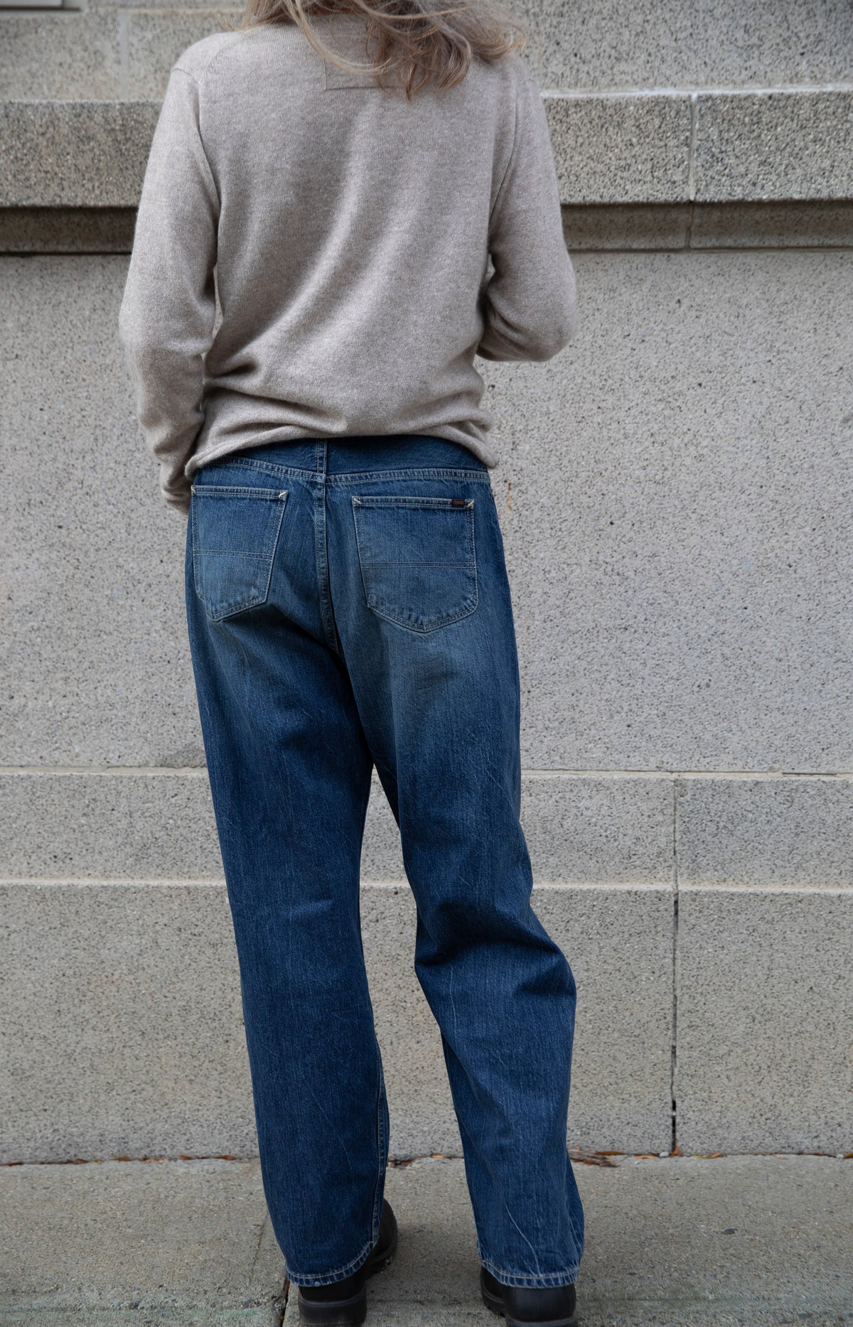 Dark Wash Denim Ranch Pants