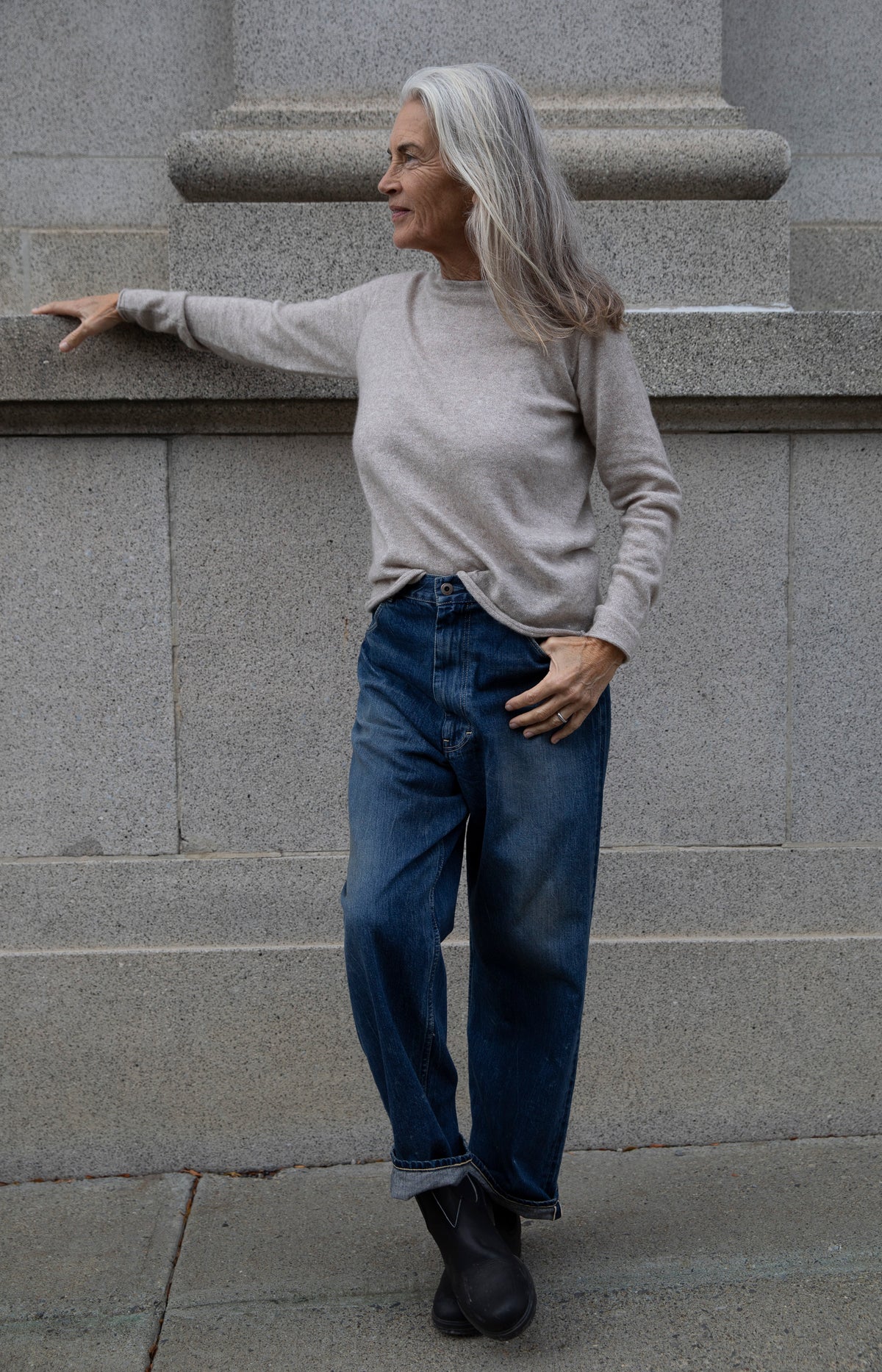 Sand Cashmere Linen Knit