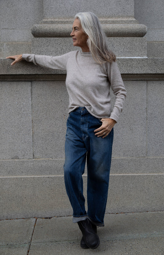 Dark Wash Denim Ranch Pants