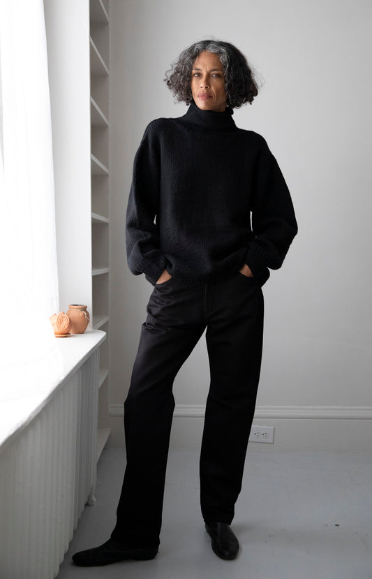 Wool Denim BlackBrown Jeans