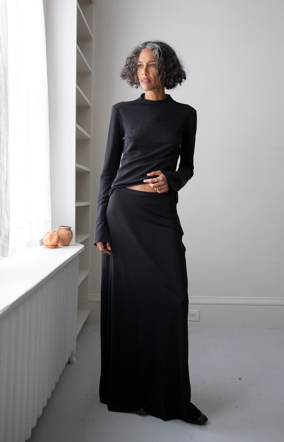 Black Sheer Top