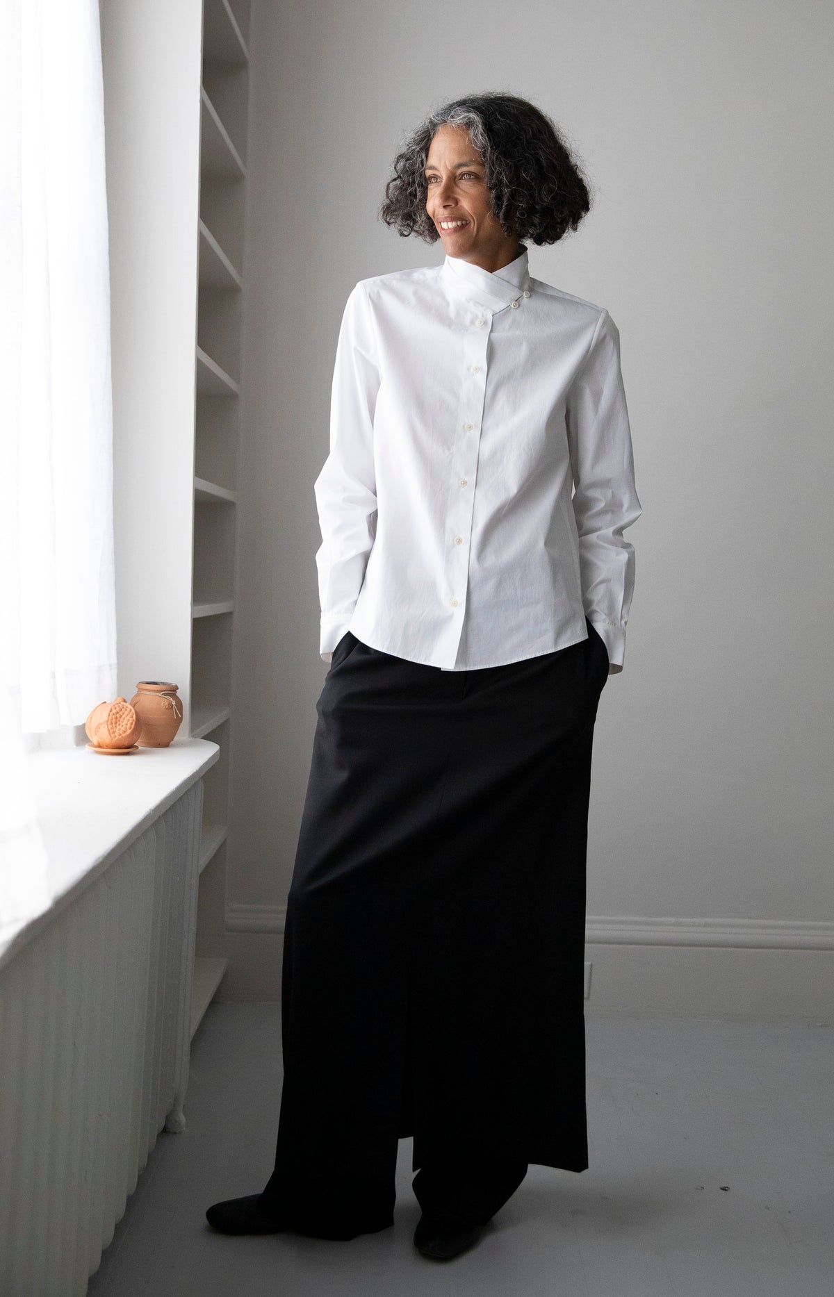 Black Wool Skirt Pant