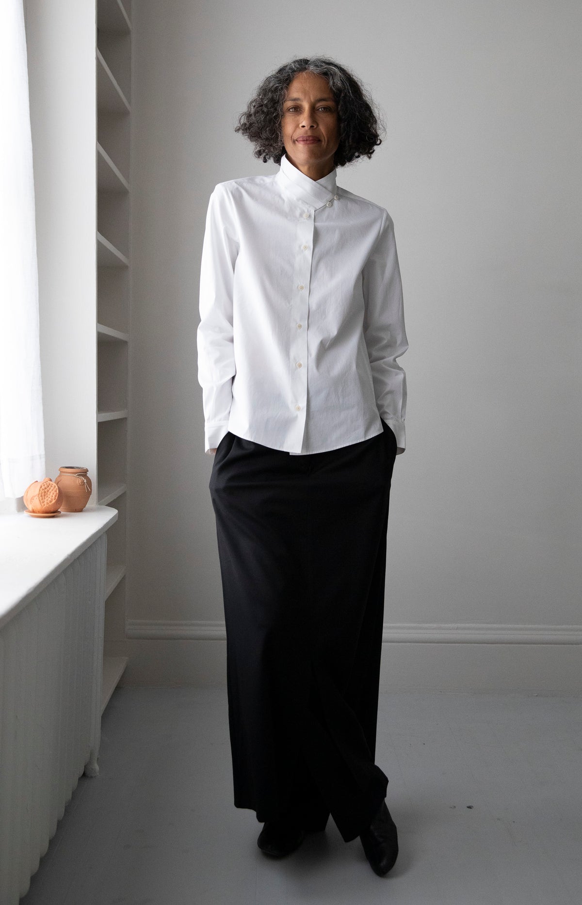 Black Wool Skirt Pant