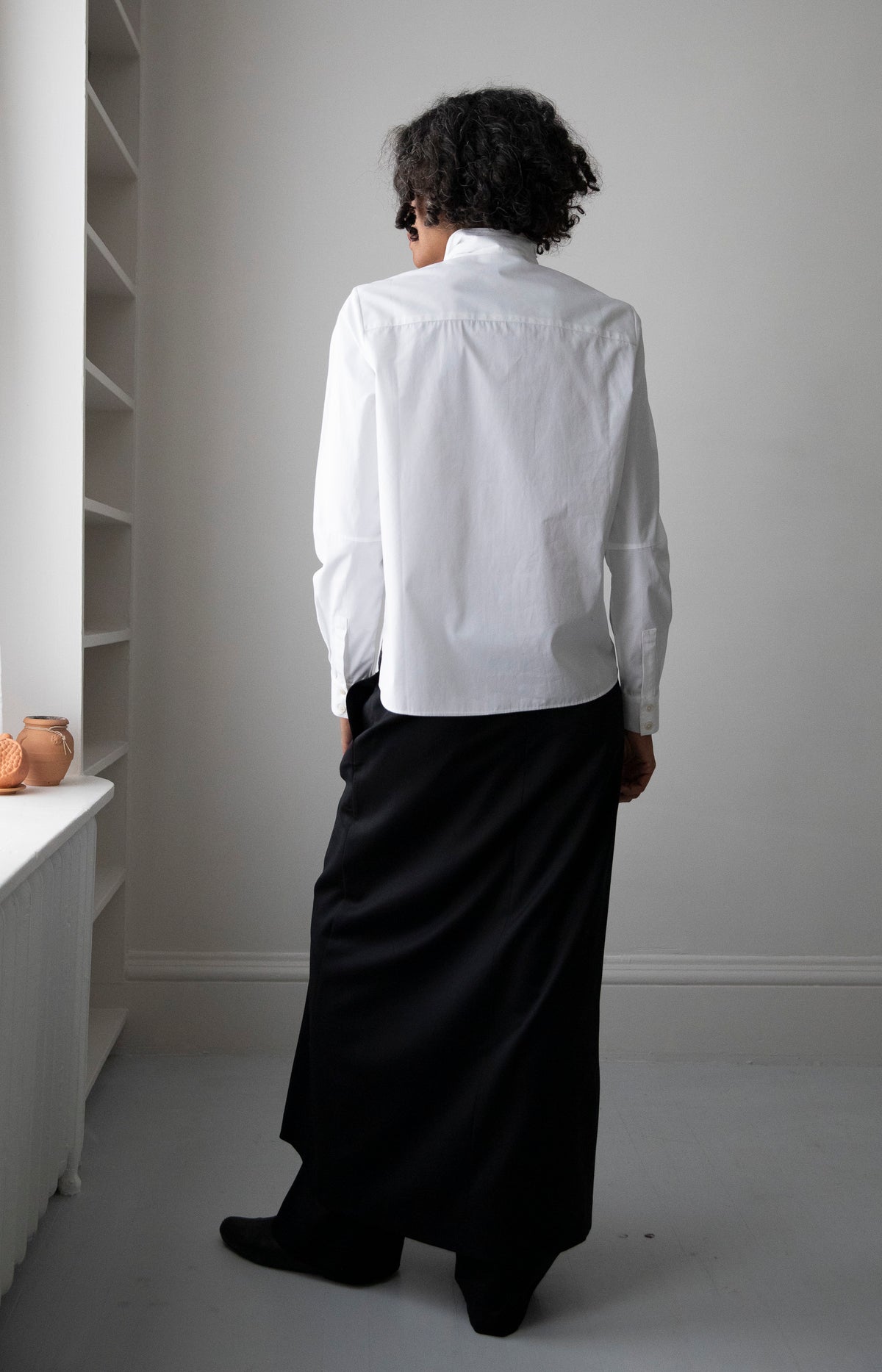 Black Wool Skirt Pant