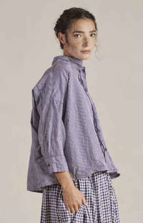 Navy Check Claudia Shirt