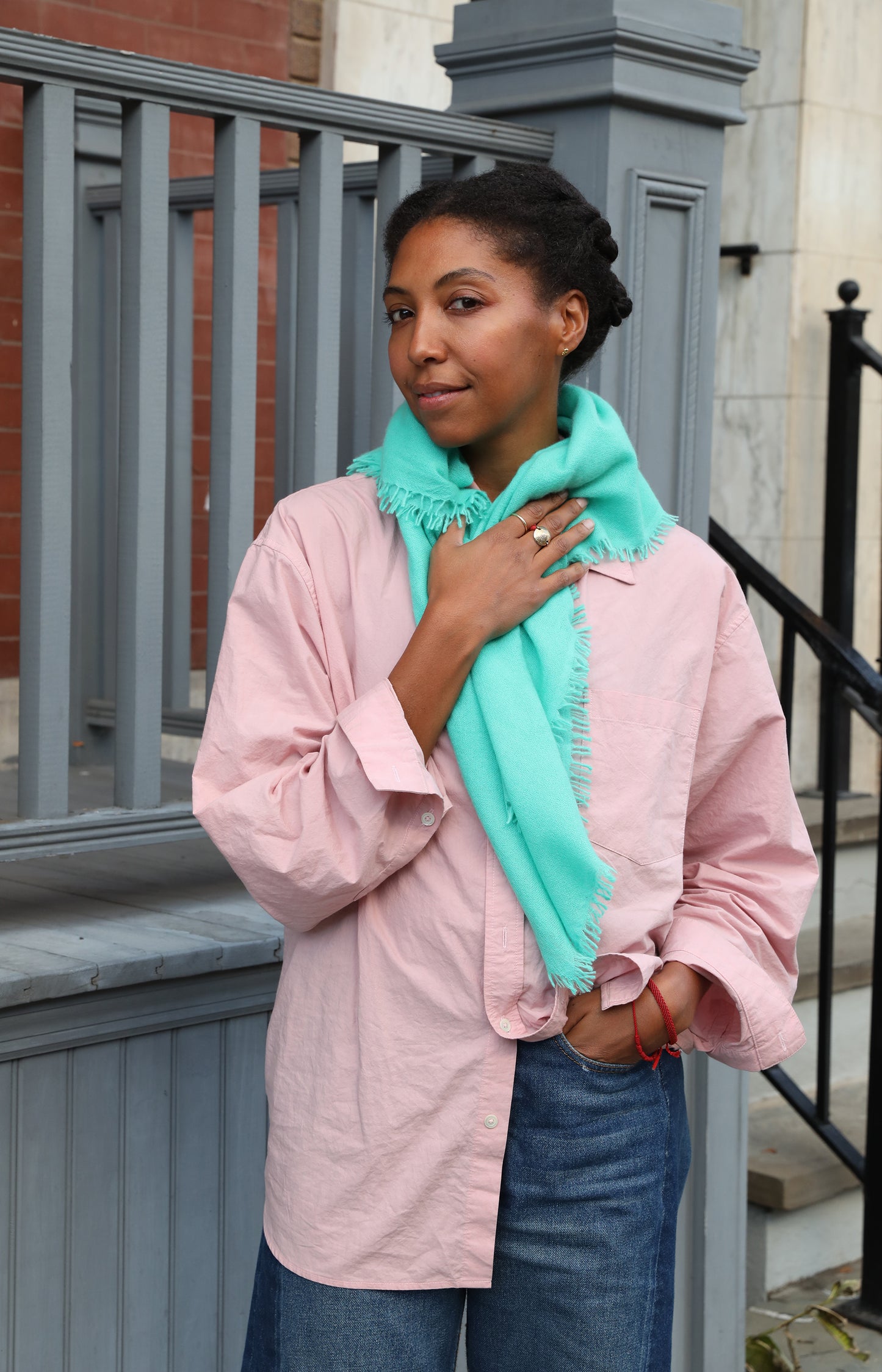 Aqua Cashmere Scarf