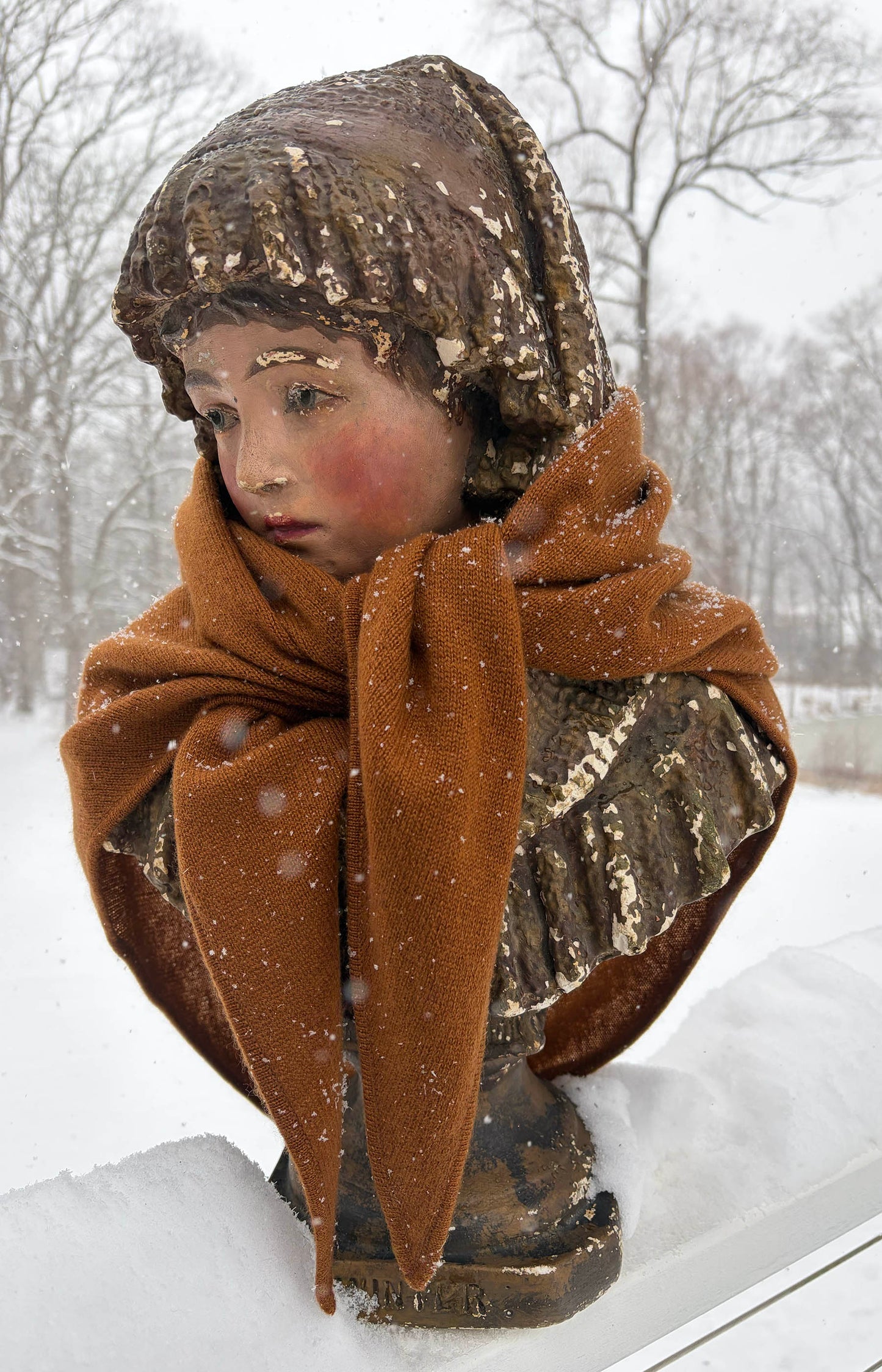 Rust Cashmere Triangle Scarf