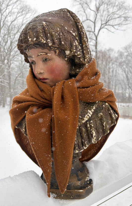 Rust Cashmere Triangle Scarf