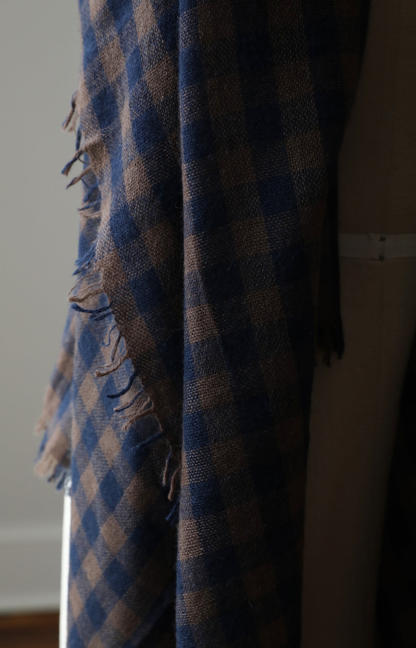 Brown & Navy Cashmere Scarf