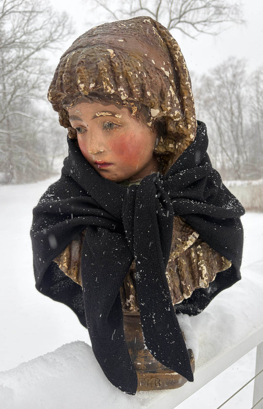 Black Cashmere Triangle Scarf