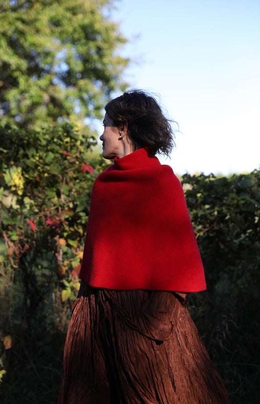 Dubonnet Half Neck Poncho