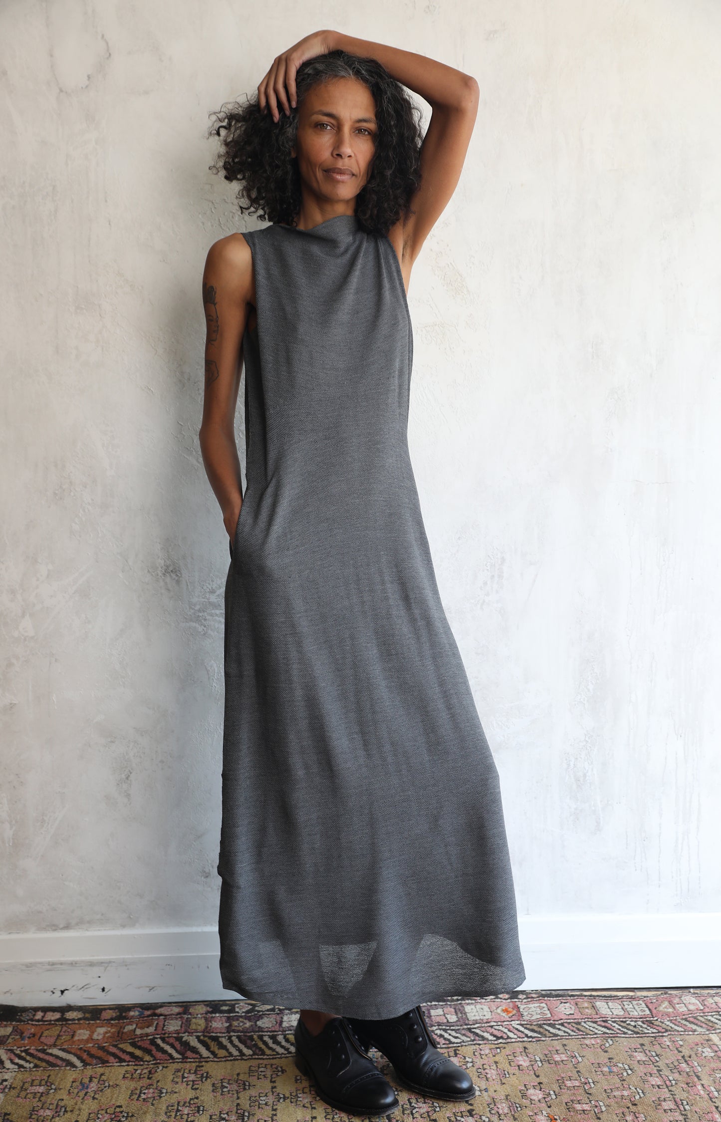 Dark Grey Silk Dress