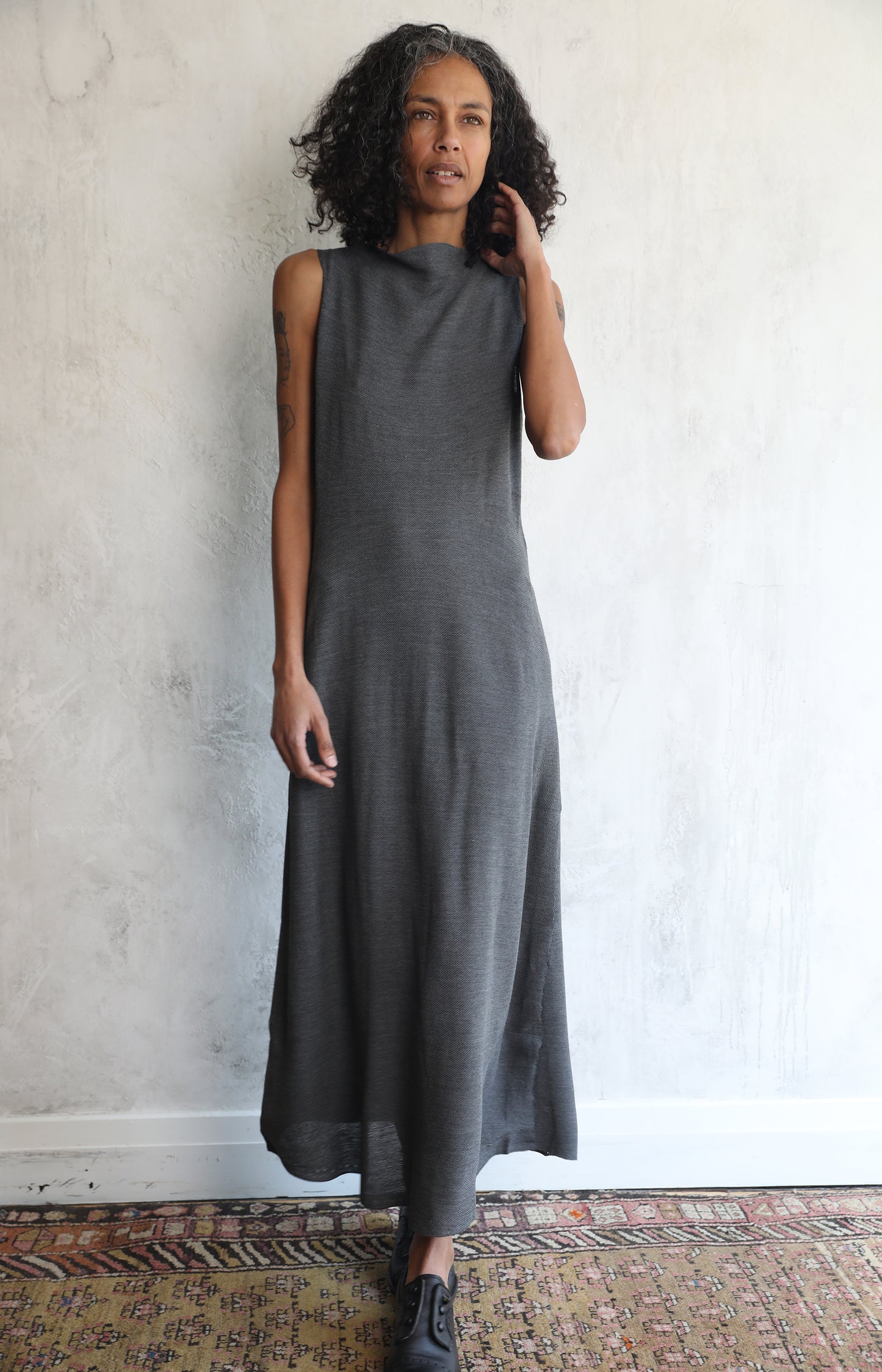 Dark Grey Silk Dress