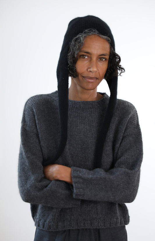 Black Cashmere Cap Scarf