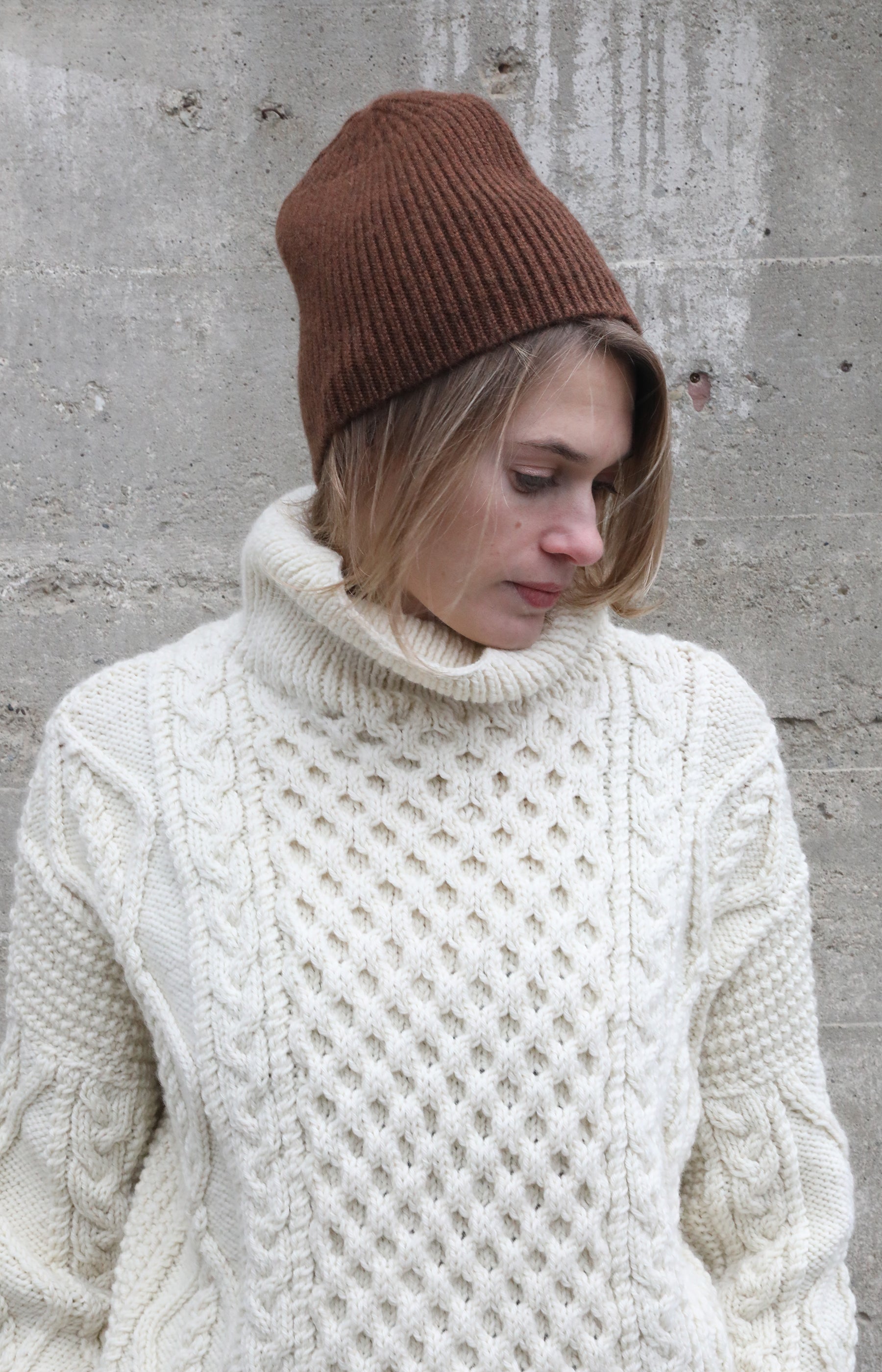 Spice Ribbed Cashmere Cap