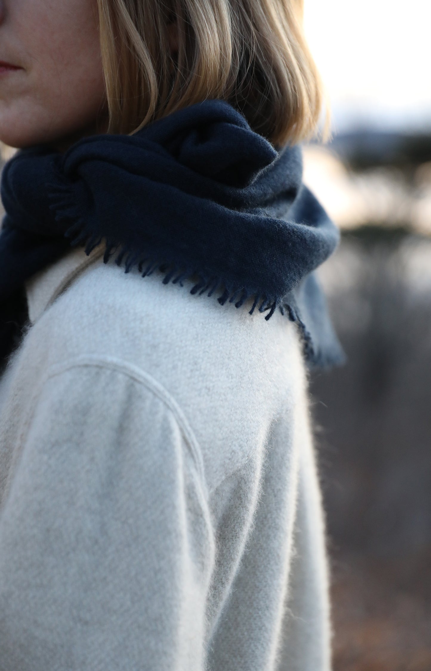 Navy Cashmere Scarf