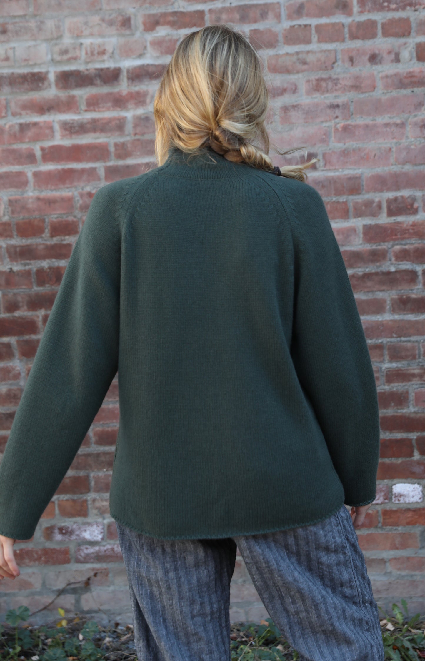 English Green Roll Neck Sweater