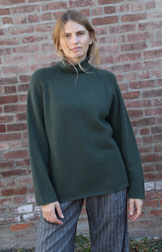 English Green Roll Neck Sweater