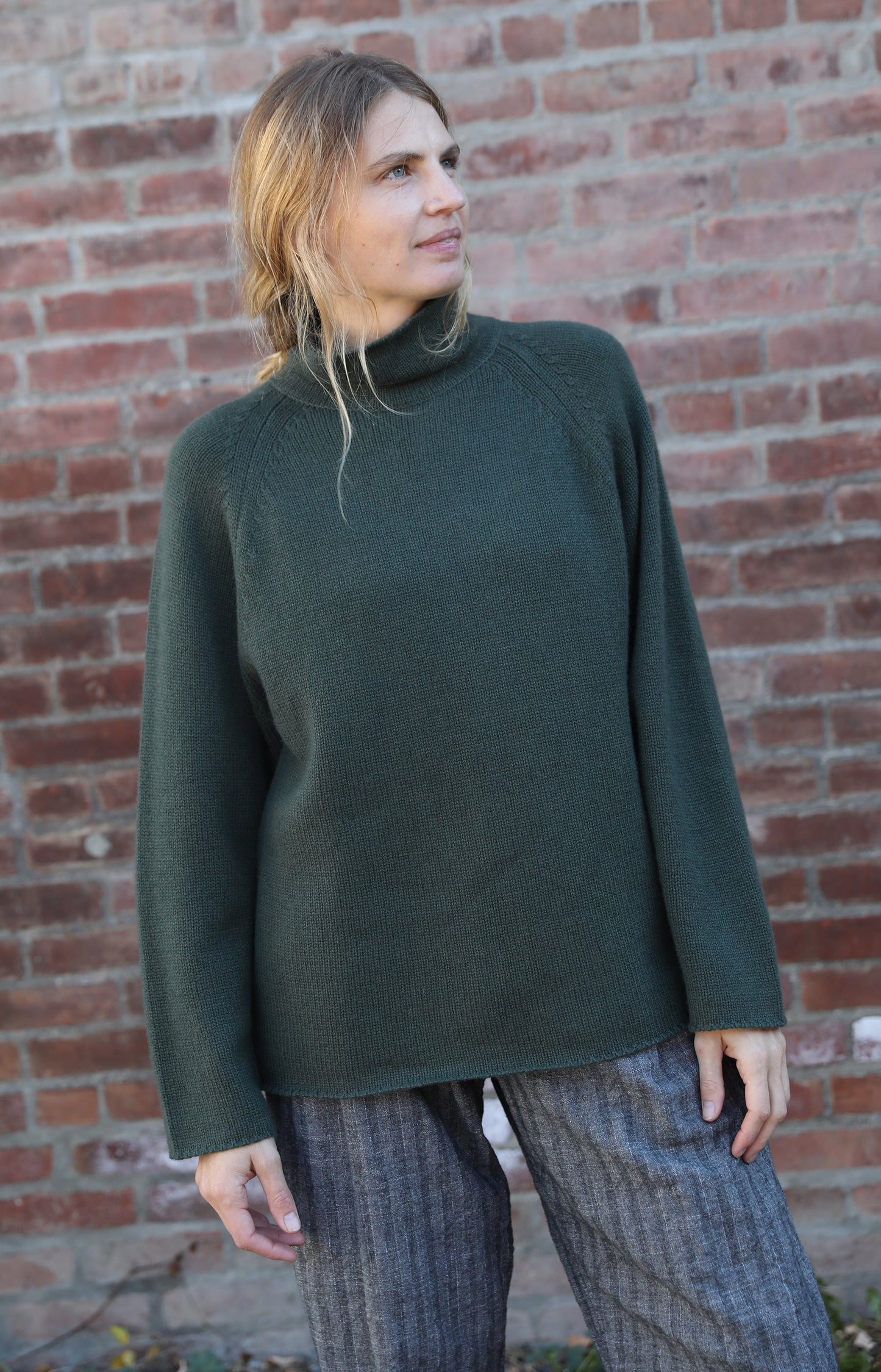 English Green Roll Neck Sweater