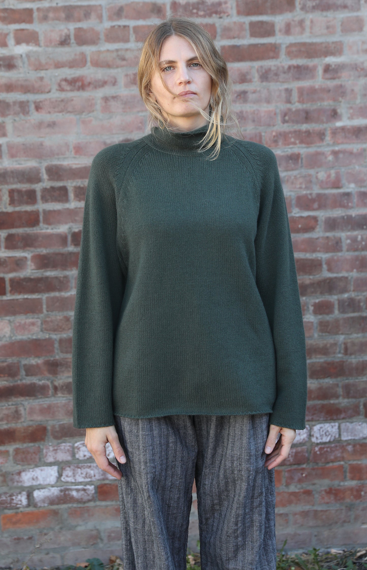 English Green Roll Neck Sweater