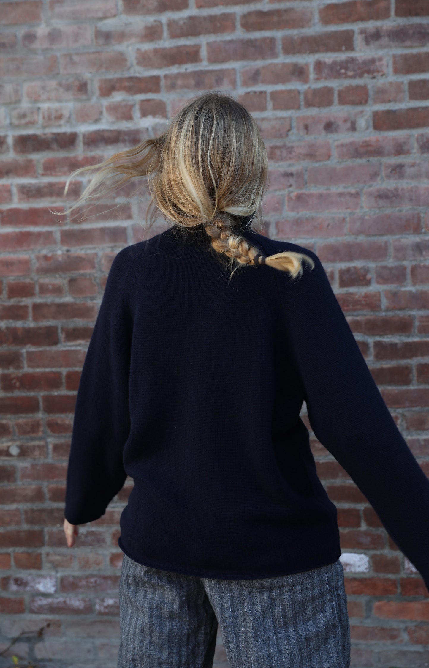 Dark Navy Roll Neck Sweater