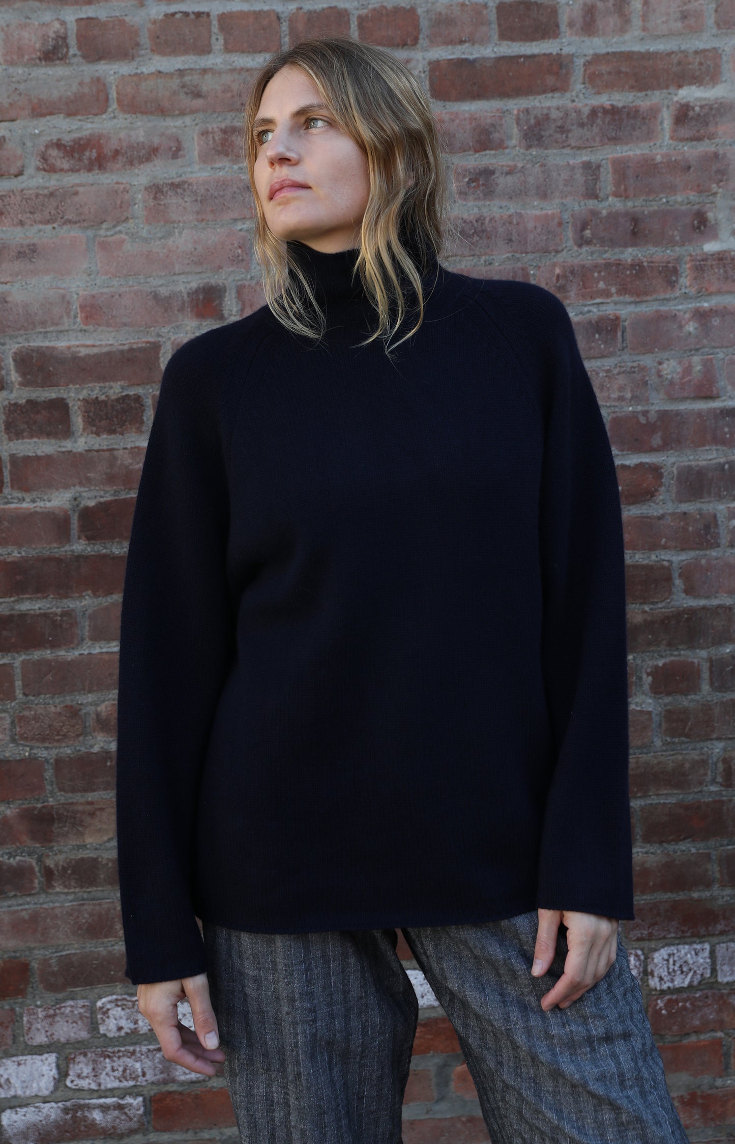 Dark Navy Roll Neck Sweater