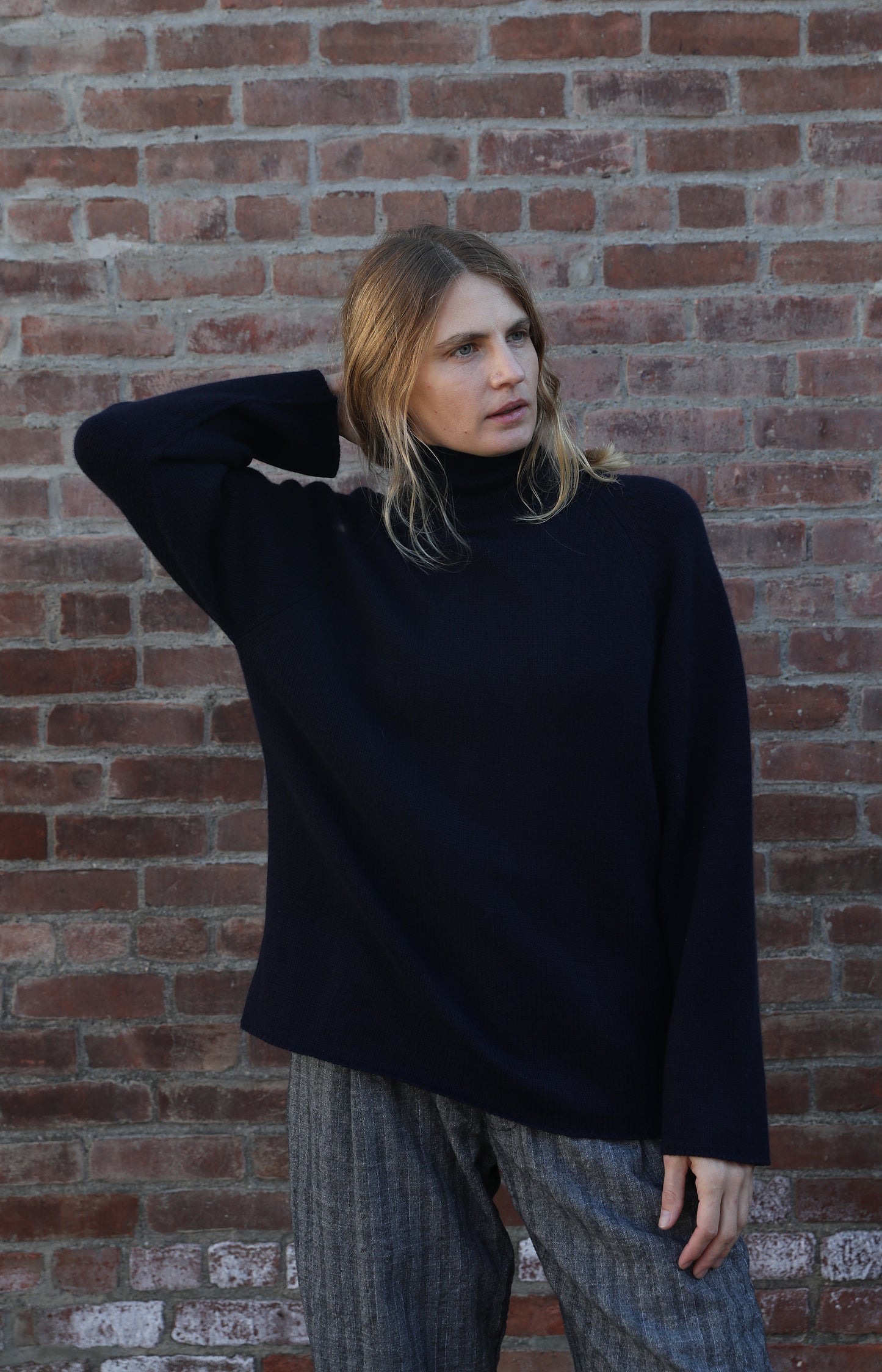 Dark Navy Roll Neck Sweater