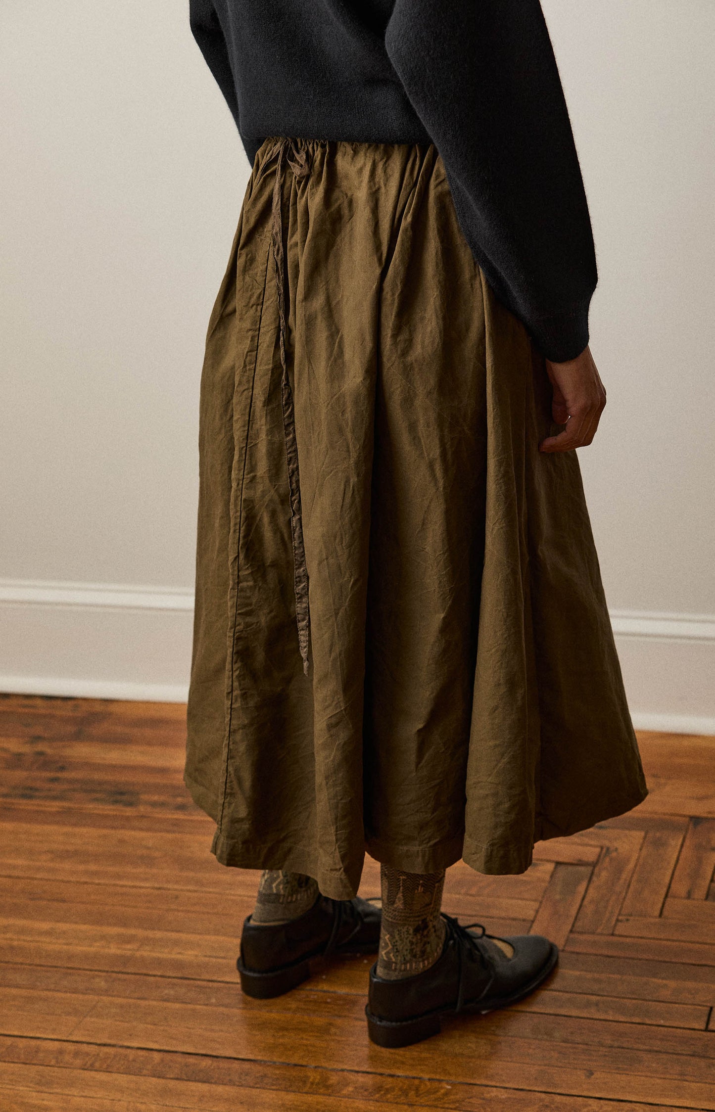 Khaki Cotton Jeany Skirt
