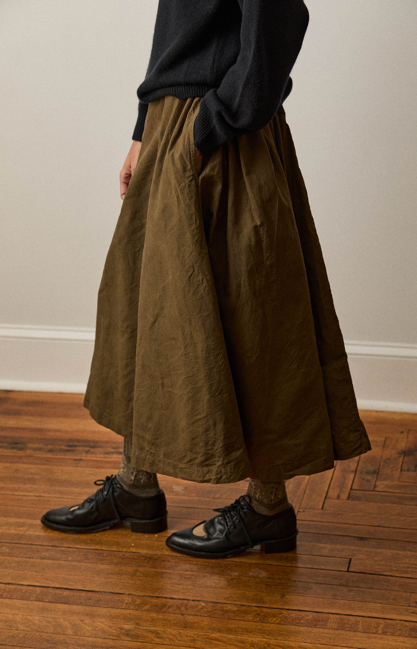 Khaki Cotton Jeany Skirt