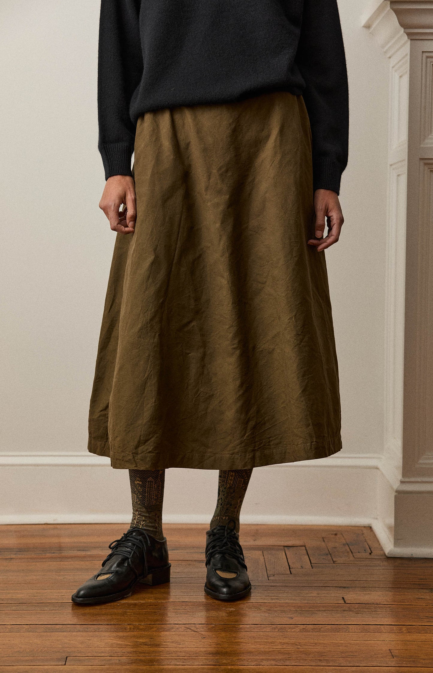 Khaki Cotton Jeany Skirt