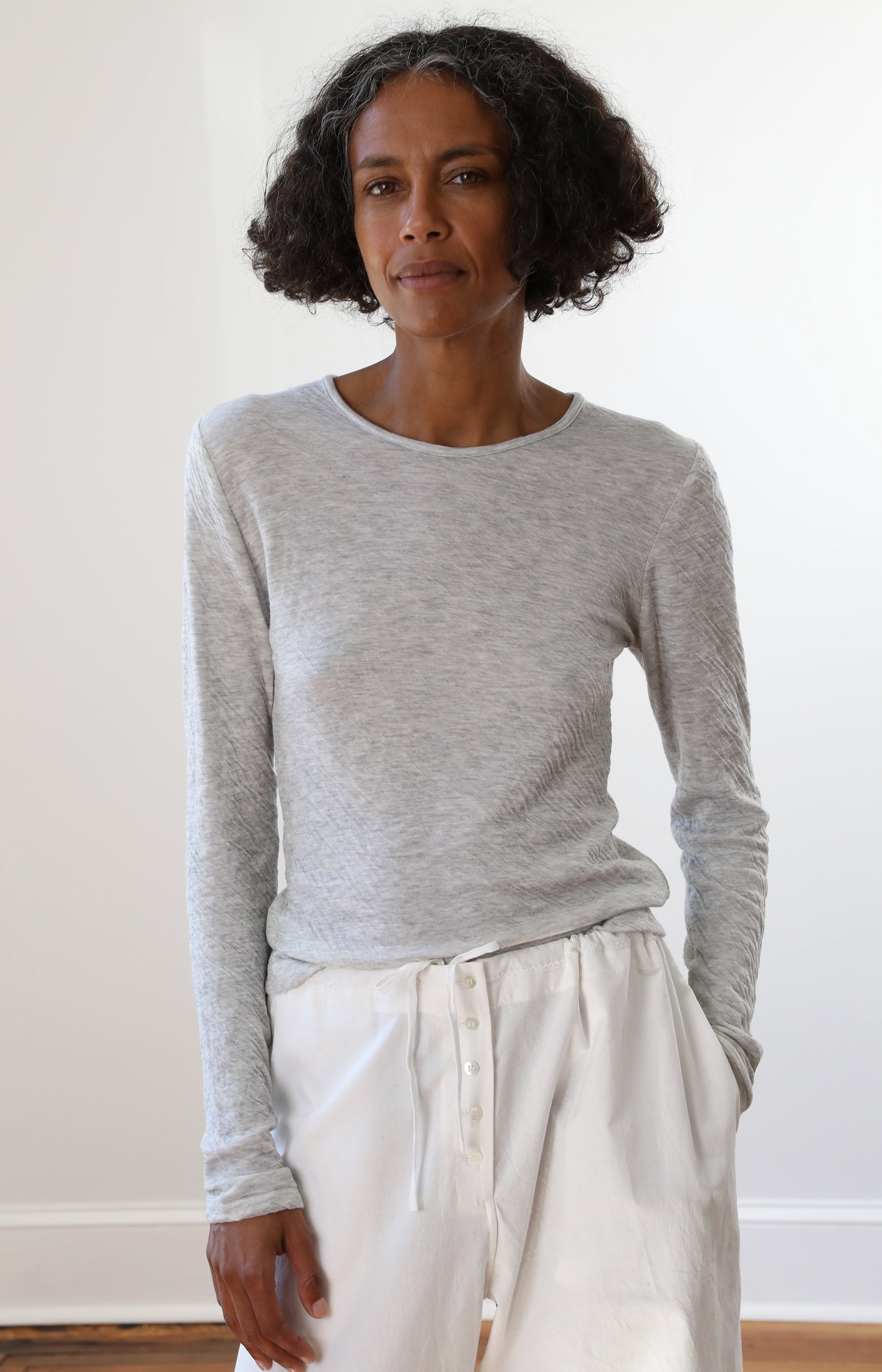 White Cotton Drawstring Pants