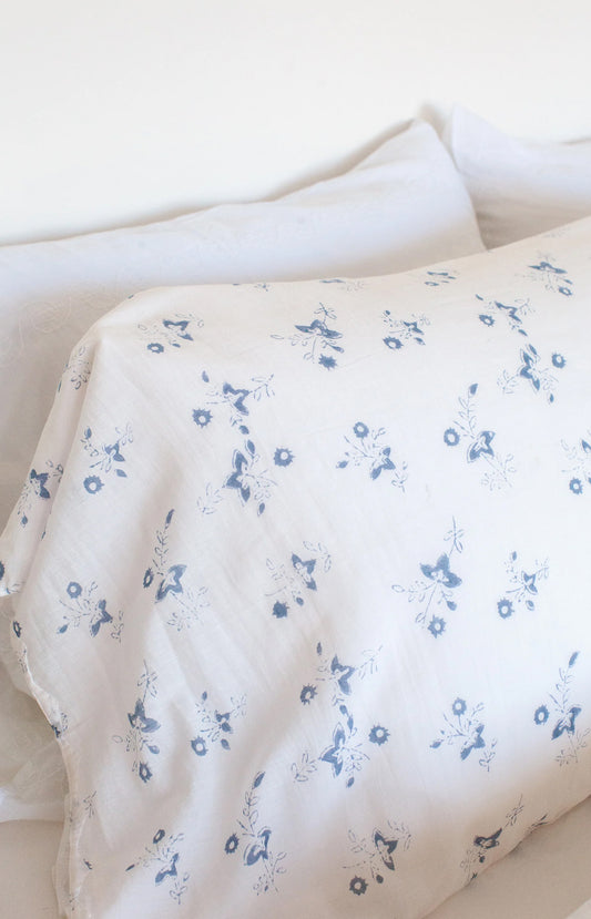 Small Blue Floral Pillowcases