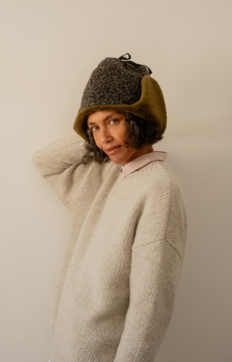 Charcoal Aviator Hat