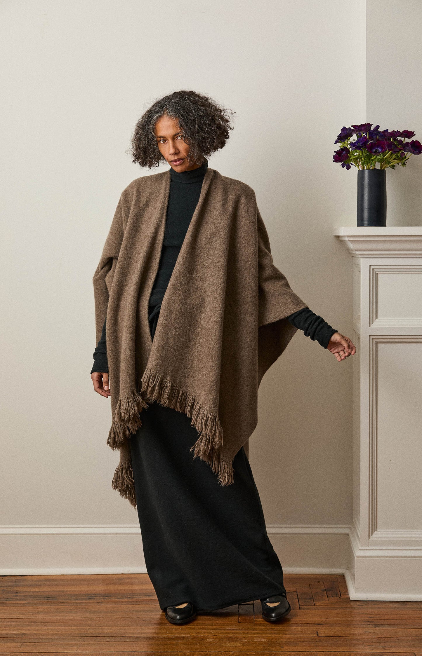 Natural Yak Grey Split Cape